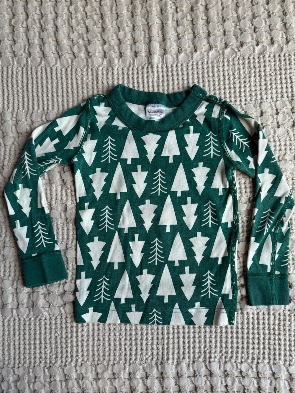 Hanna Andersson Green Tree Print Long John Pajamas